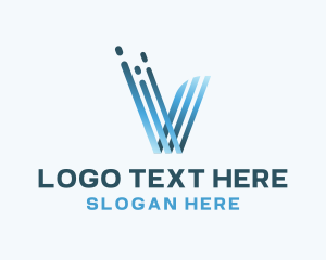 Letter - Gradient Stripes Letter V logo design