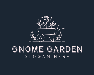 Wheelbarrow Floral Gardener logo design