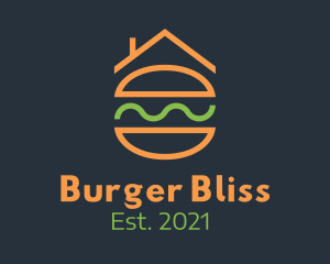 Minimalist Hamburger House logo