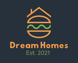Minimalist Hamburger House logo