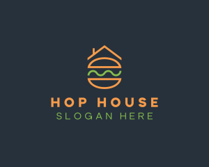 Minimalist Hamburger House logo design