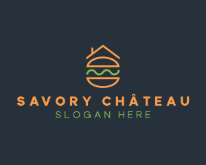 Minimalist Hamburger House logo design