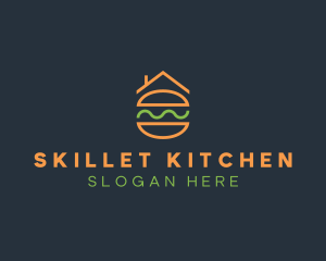 Minimalist Hamburger House logo design