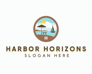 Beach Resort Sailboat logo design