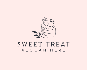 Strawberry Shortcake Dessert logo design