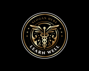 Caduceus Wings Wellness logo design