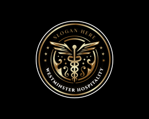 Caduceus Wings Wellness logo design