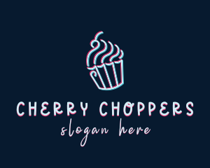 Cupcake Glitch logo design