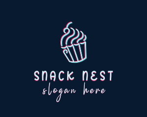 Cupcake Glitch logo design