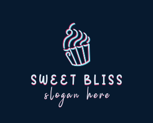 Cupcake Glitch logo design