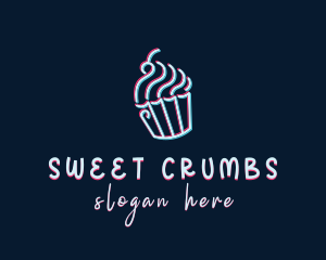 Cupcake Glitch logo design