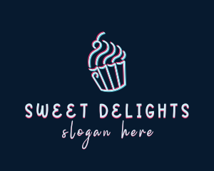 Cupcake Glitch logo design