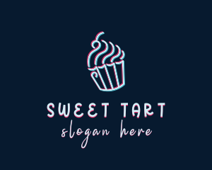 Cupcake Glitch logo design