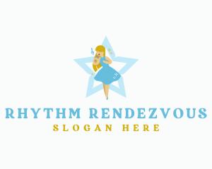 Karaoke Woman Singer logo design