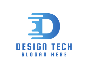 Fast Tech Letter D logo design