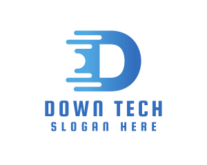 Fast Tech Letter D logo design