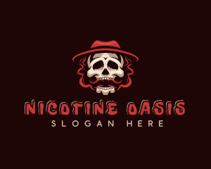 Vaping Skull Smoking  logo design