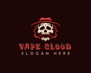 Vaping Skull Smoking  logo design