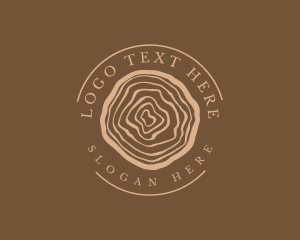 Lumber Log Woodcut Circle logo