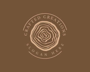 Lumber Log Woodcut Circle logo design