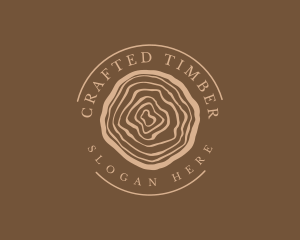 Lumber Log Woodcut Circle logo design