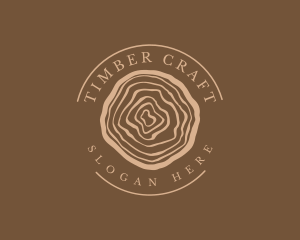 Lumber Log Woodcut Circle logo design