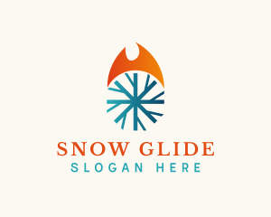 Fire & Snow Temperature logo design