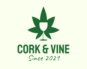 Cannabis Wine Glass  logo design