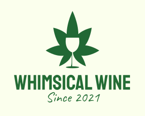 Cannabis Wine Glass  logo design