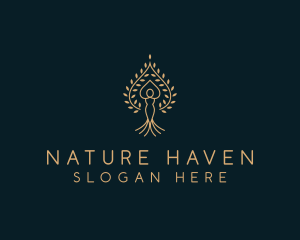 Natural Wellness Woman  logo design