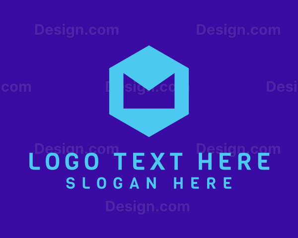 Hexagon Geometric Letter M Logo