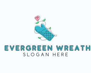 Floral Bakery Gloves logo design