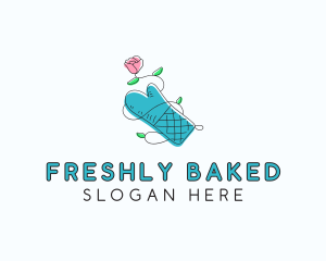 Floral Bakery Gloves logo design