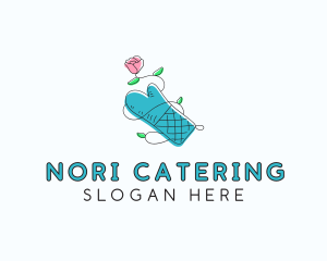 Floral Bakery Gloves logo design