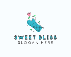 Floral Bakery Gloves logo design