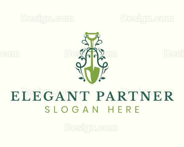 Shovel Gardening Plant Logo