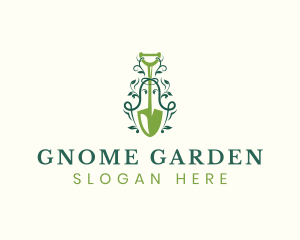 Shovel Gardening Plant logo design