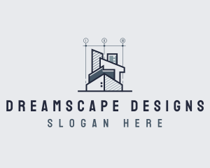 Architect Designer Blueprint logo design