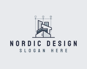 Architect Designer Blueprint logo design