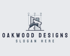 Architect Designer Blueprint logo design