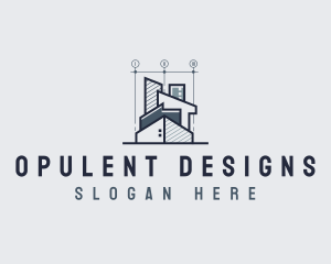 Architect Designer Blueprint logo design