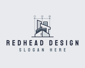 Architect Designer Blueprint logo design