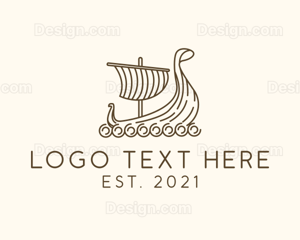 Norse Viking Ship Logo