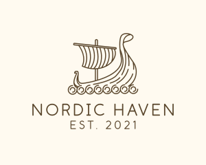 Norse Viking Ship logo design