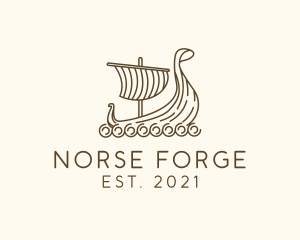 Norse Viking Ship logo design