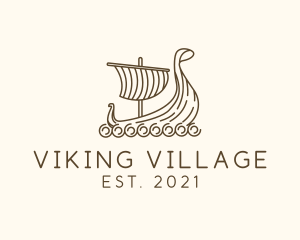 Norse Viking Ship logo design