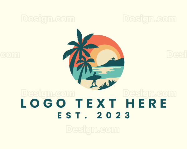Summer Sunset Island Logo
