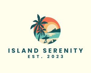 Summer Sunset Island logo design