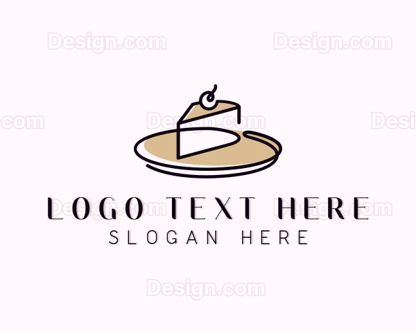 Cake Slice Dessert Logo