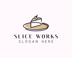 Cake Slice Dessert logo design